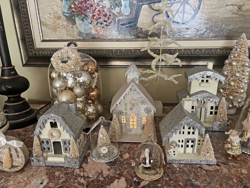 Christmas vignette with Putz houses