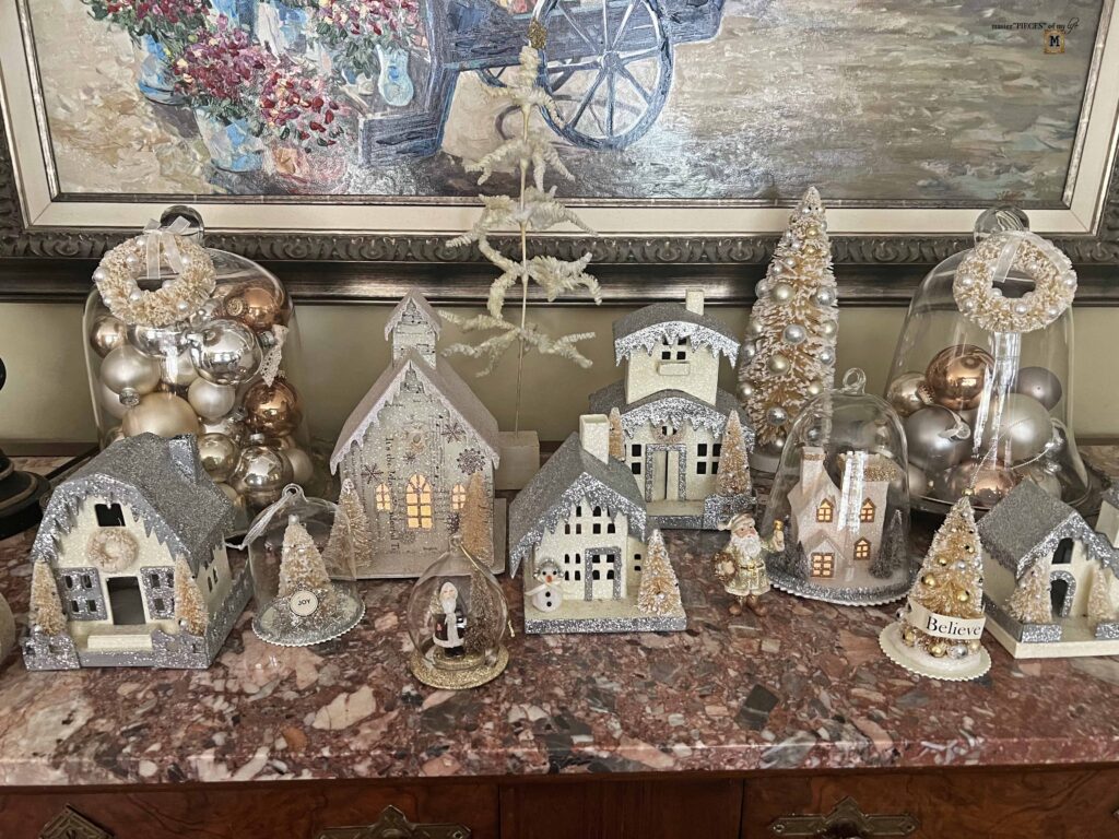 Christmas vignette with Putz houses
