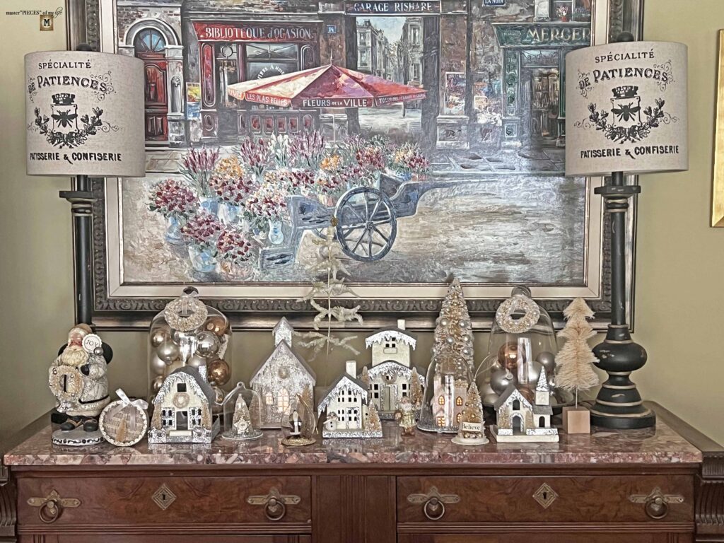 Christmas vignette with Putz houses