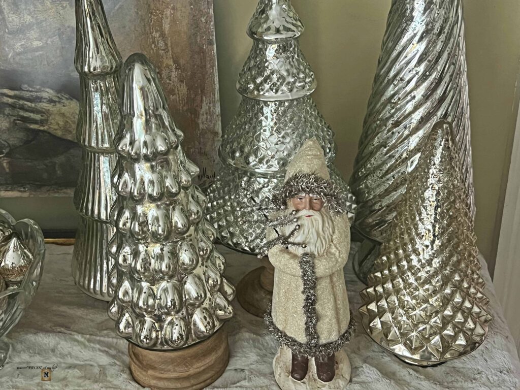 Christmas vignette with mercury glass