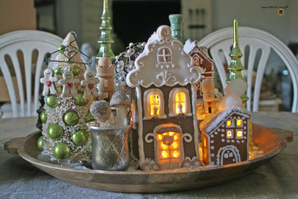 gingerbread house vignette