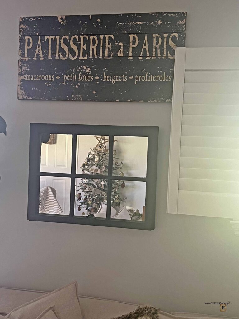 vintage window pane mirror