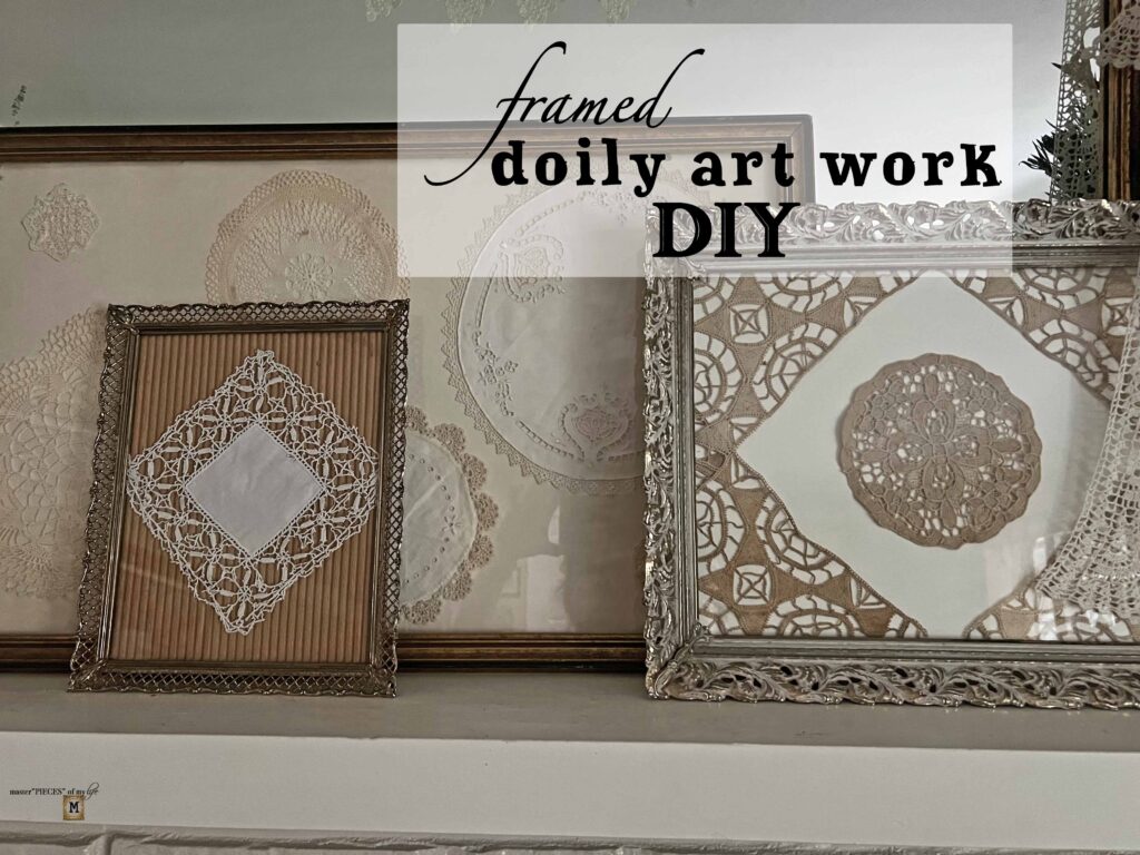 framed doily art work DIY