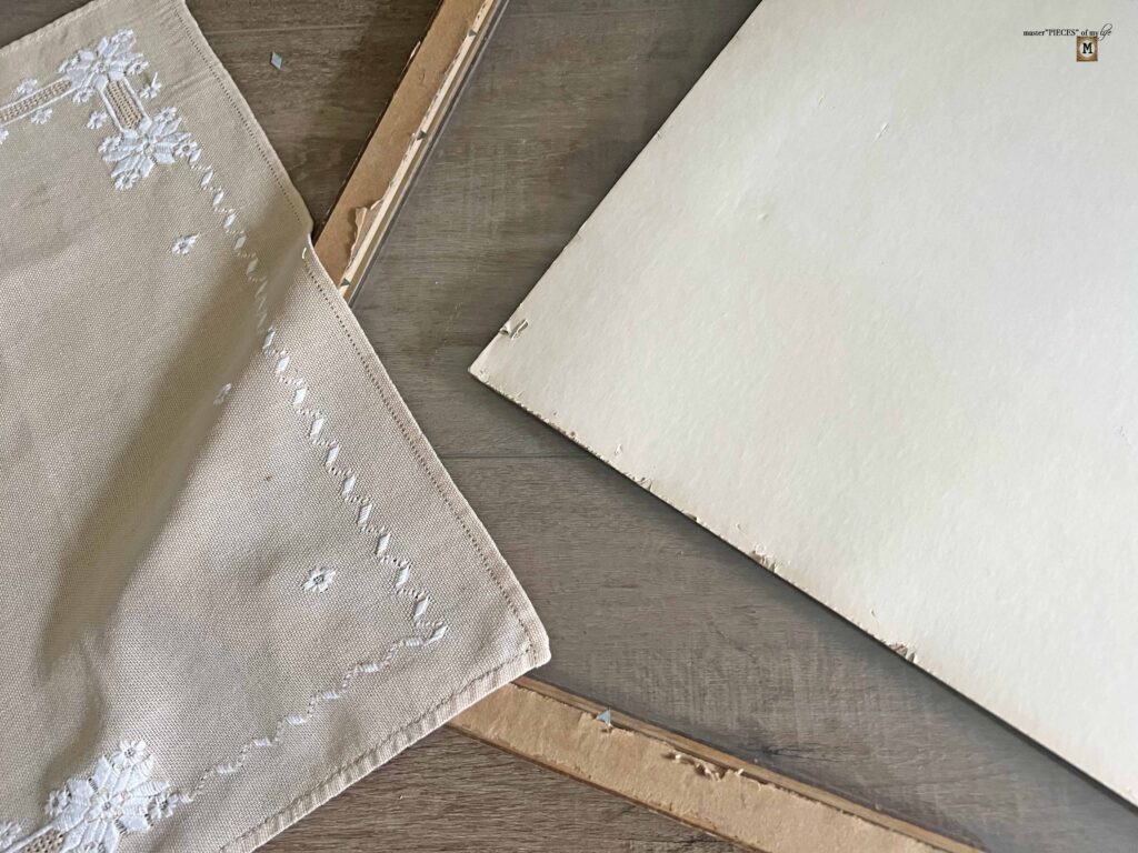 framed doily art work DIY