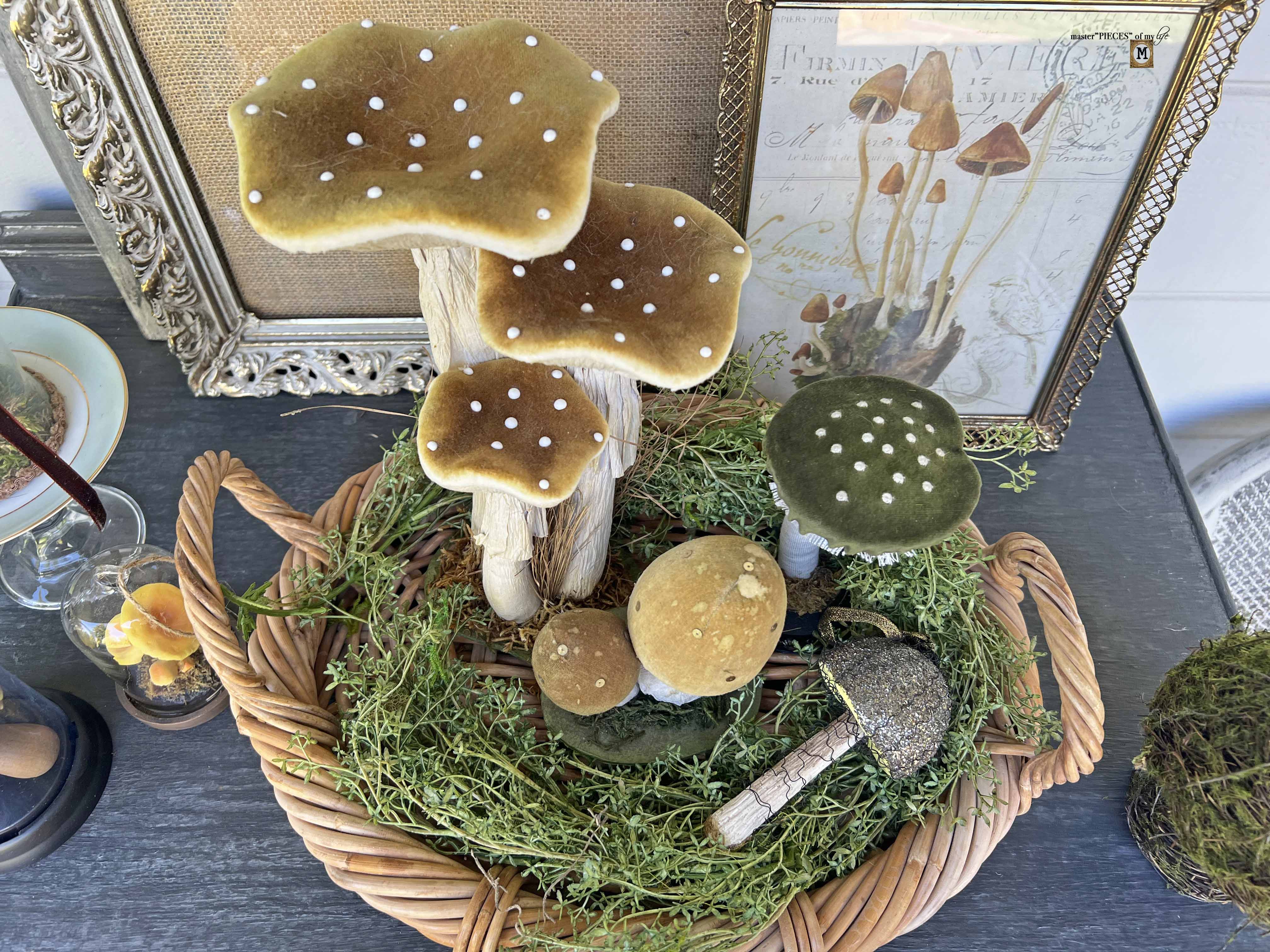 mushroom inspired decorative vignette