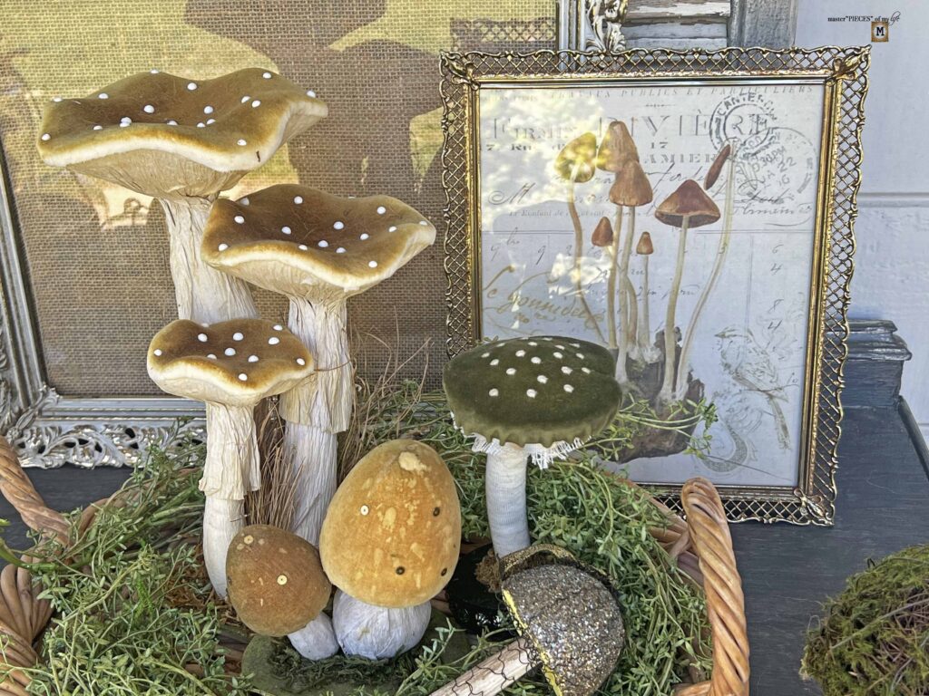 mushroom inspired decorative vignette