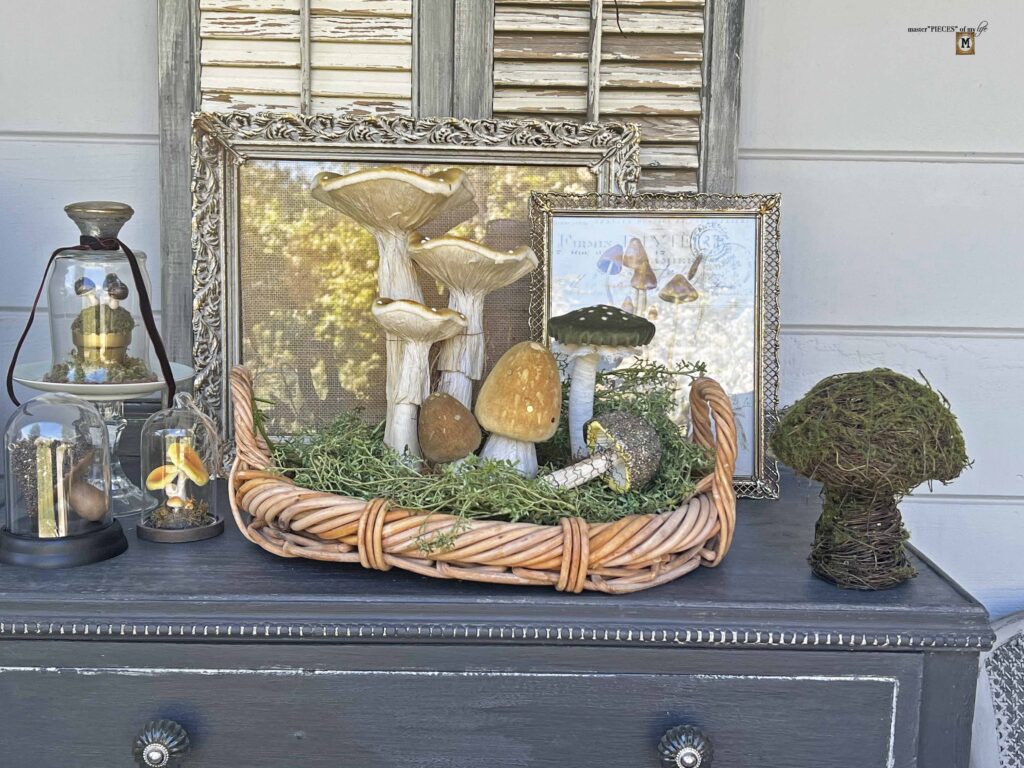 mushroom inspired decorative vignette