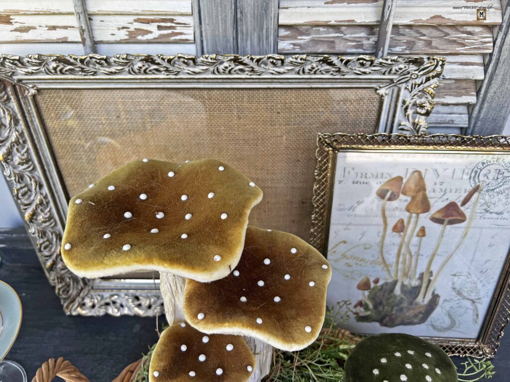 mushroom inspired decorative vignette