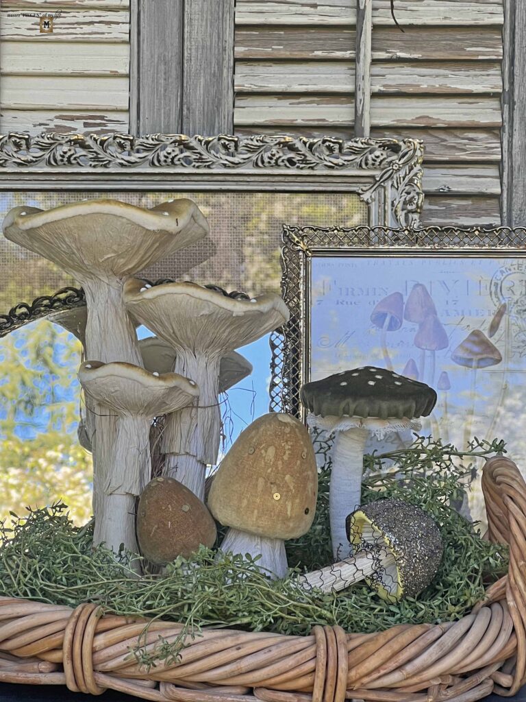 mushroom inspired decorative vignette