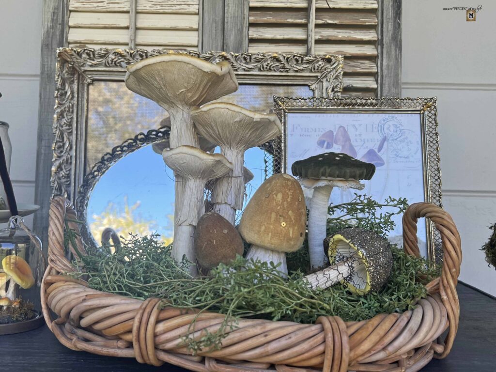 mushroom inspired decorative vignette