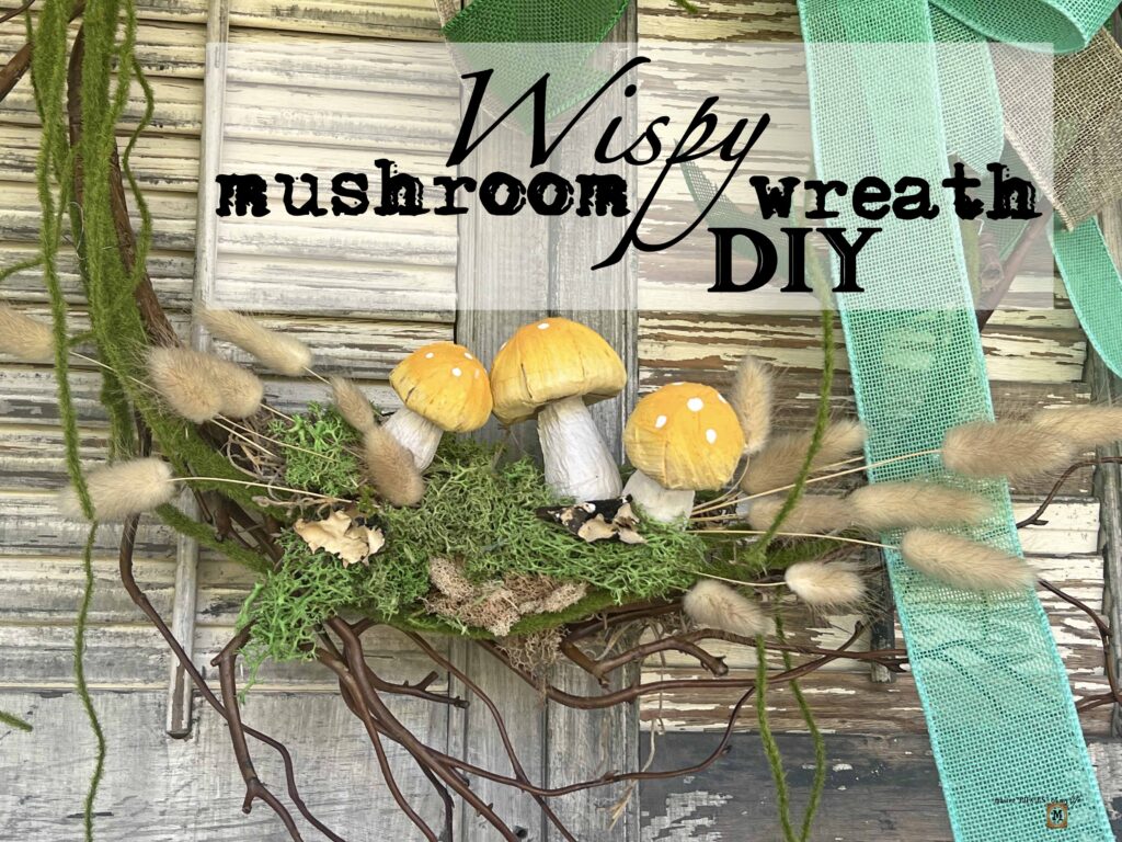 wispy mushroom wreath DIY