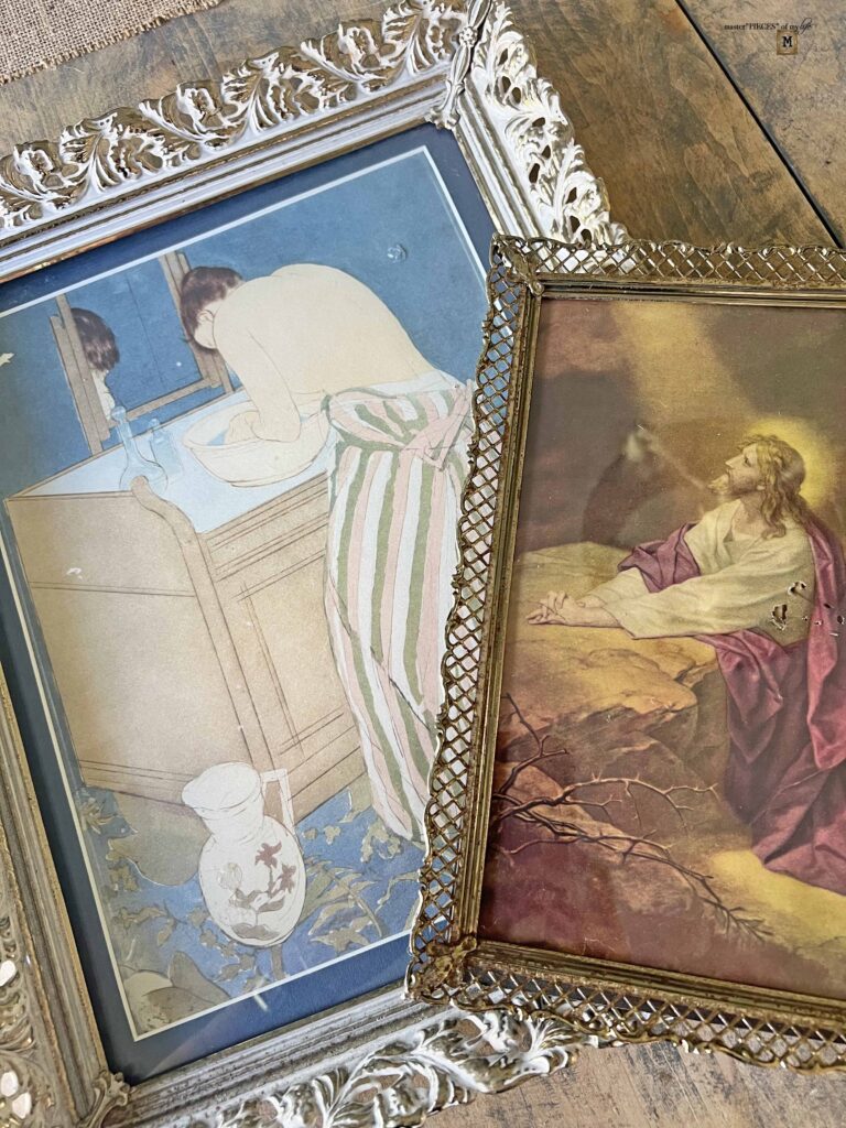 thrifted vintage filigree metal frames