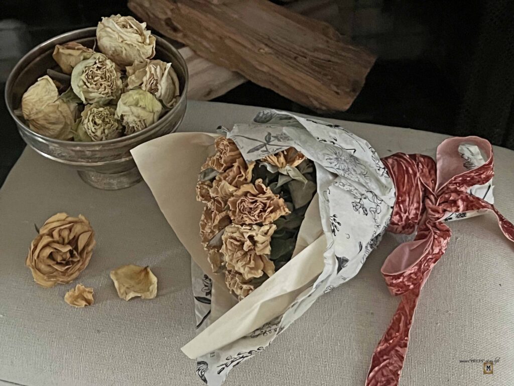 Valentine's Day vintage mantel decor