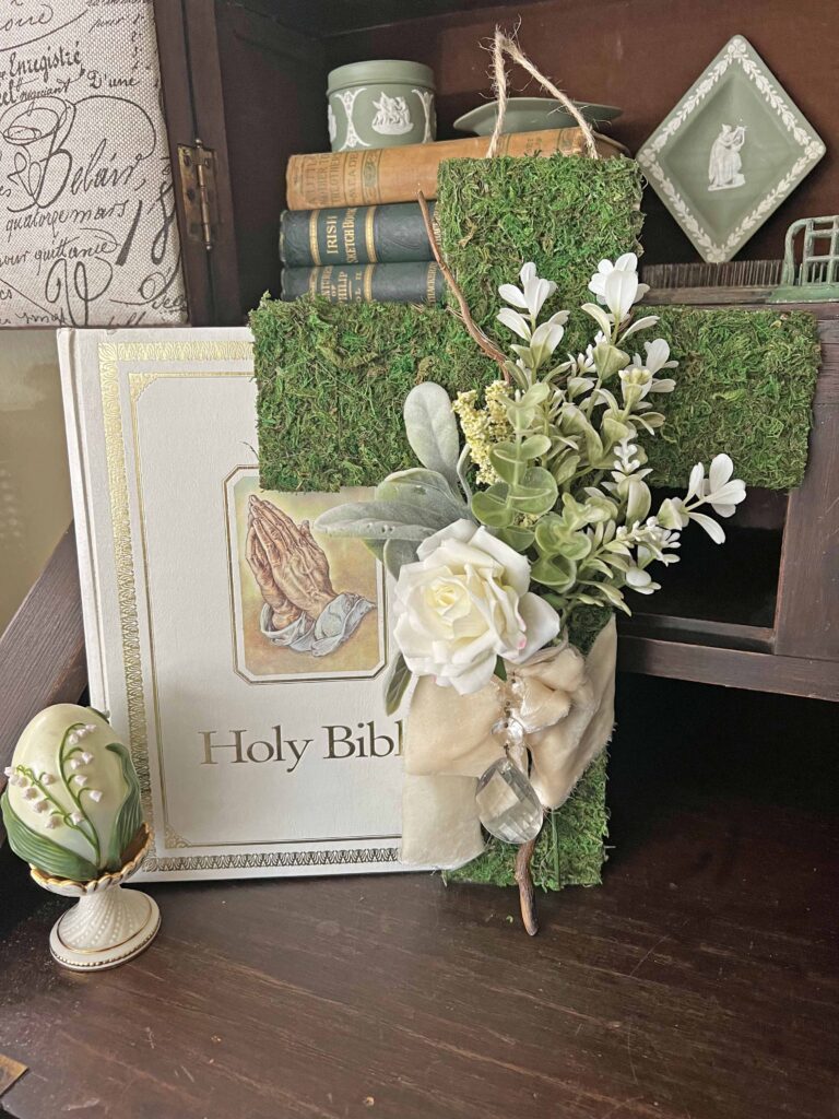 traditional Easter decor vignette