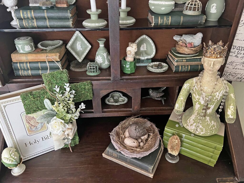 traditional Easter decor vignette