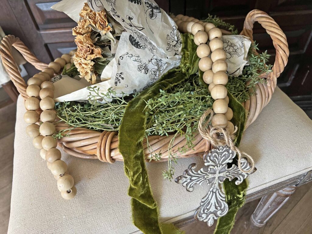 traditional Easter decor vignette