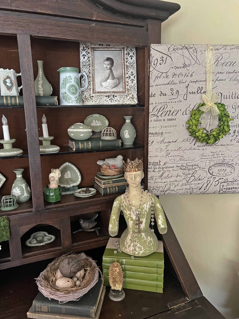 traditional Easter decor vignette