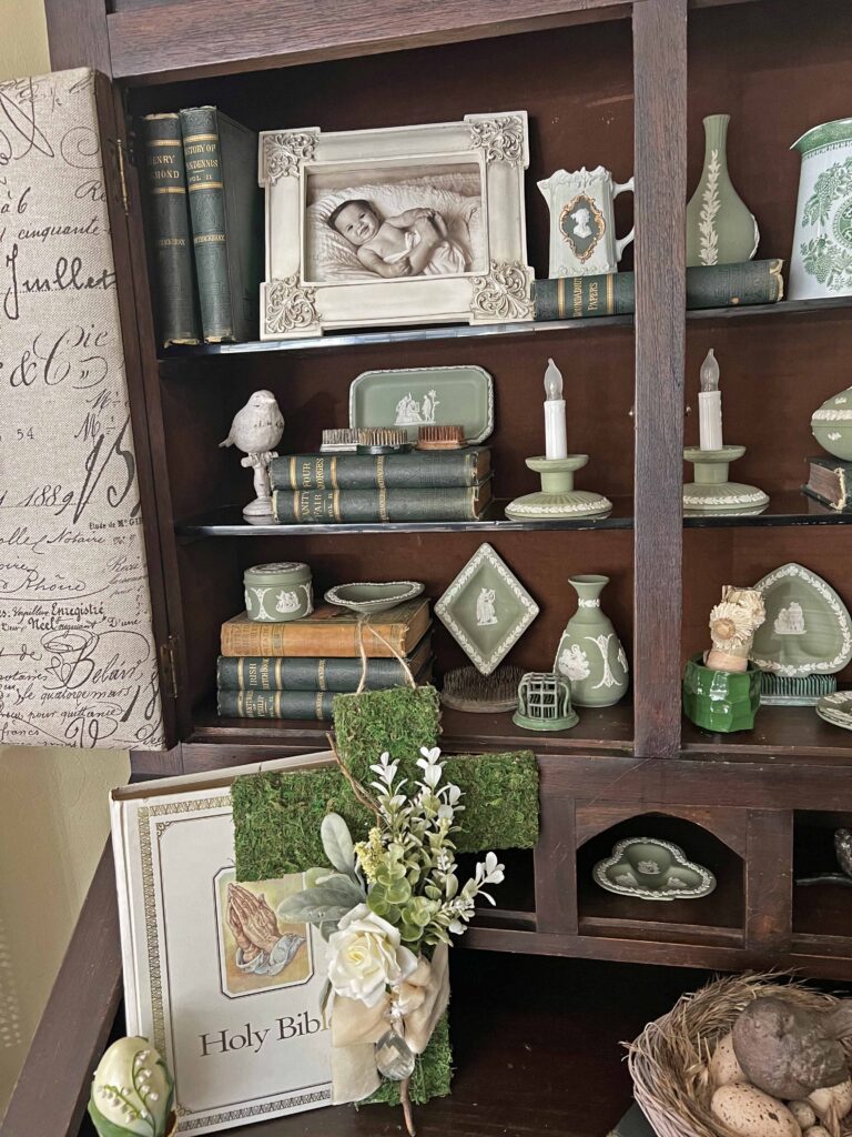 traditional Easter decor vignette