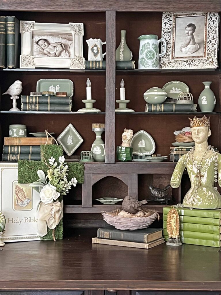 traditional Easter decor vignette