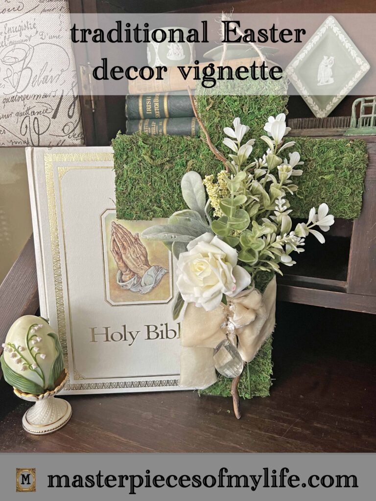 traditional Easter decor vignette
