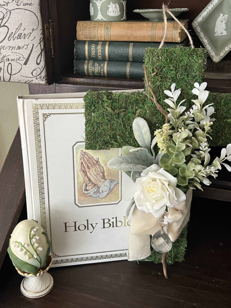 traditional Easter decor vignette