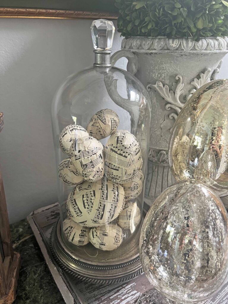 how to layer an Easter decorative vignette