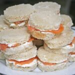delicious smoked salmon tea sandwich