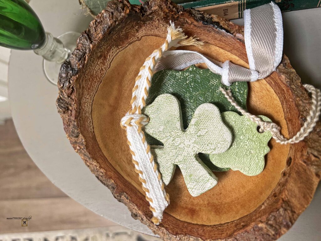 air-clay shamrock charm DIY for St. Patrick's Day