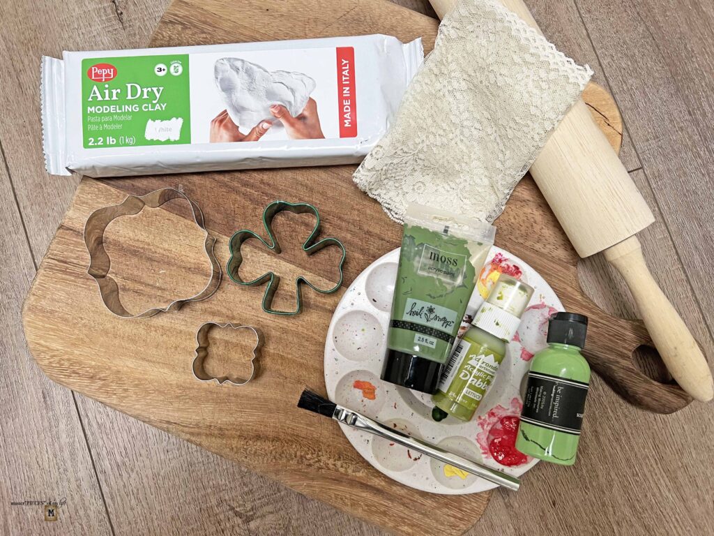 air-clay shamrock charm DIY for St. Patrick's Day