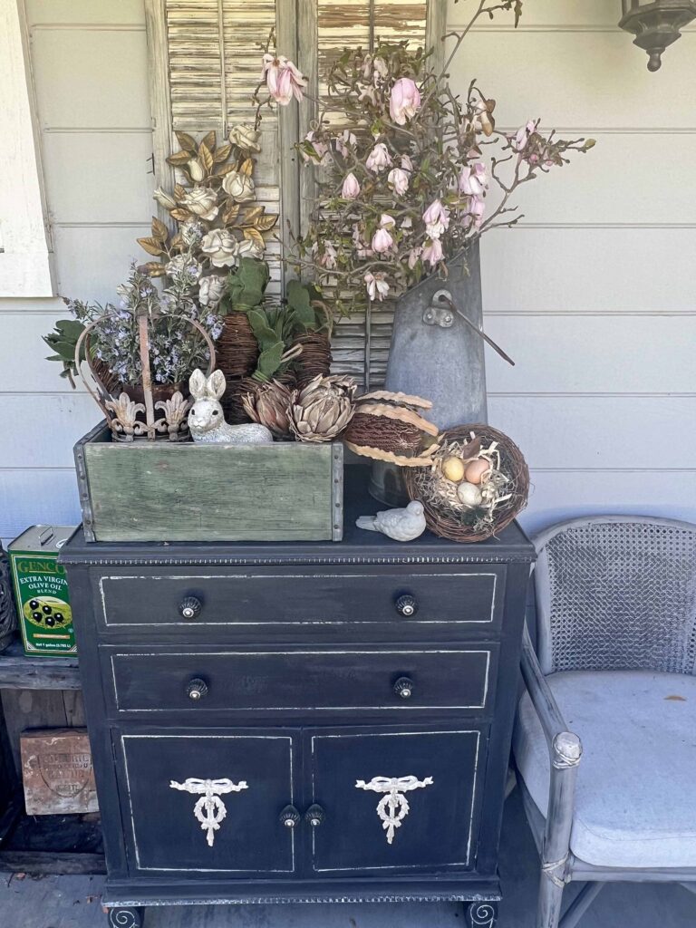 spring has sprung! inspired outdoor decor vignette
