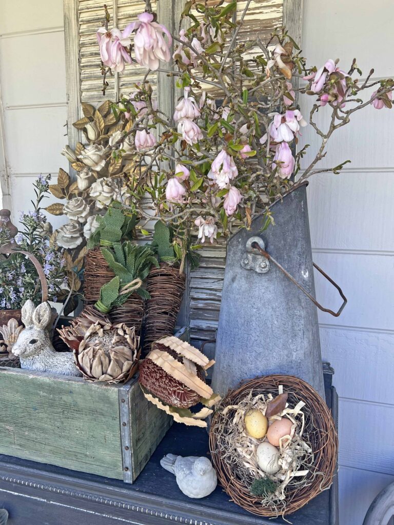 spring has sprung! inspired outdoor decor vignette