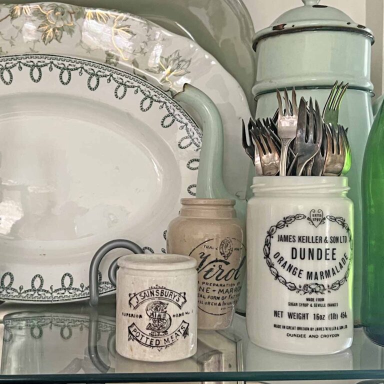 Spring Green Inspired China Cabinet Decor Styling