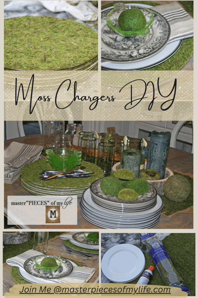moss plate chargers DIY