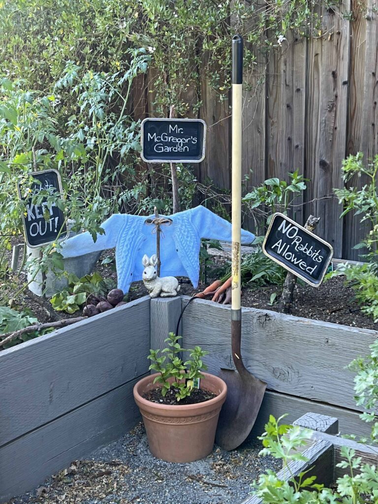 Peter Rabbit garden vignette