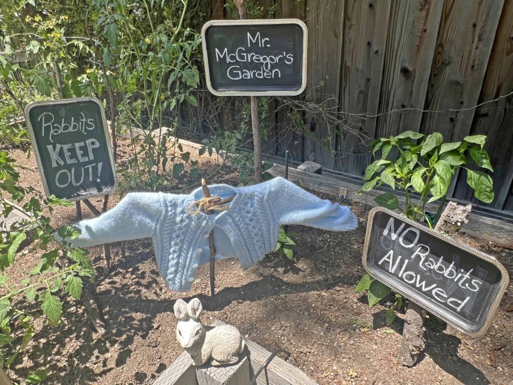 Peter Rabbit garden vignette