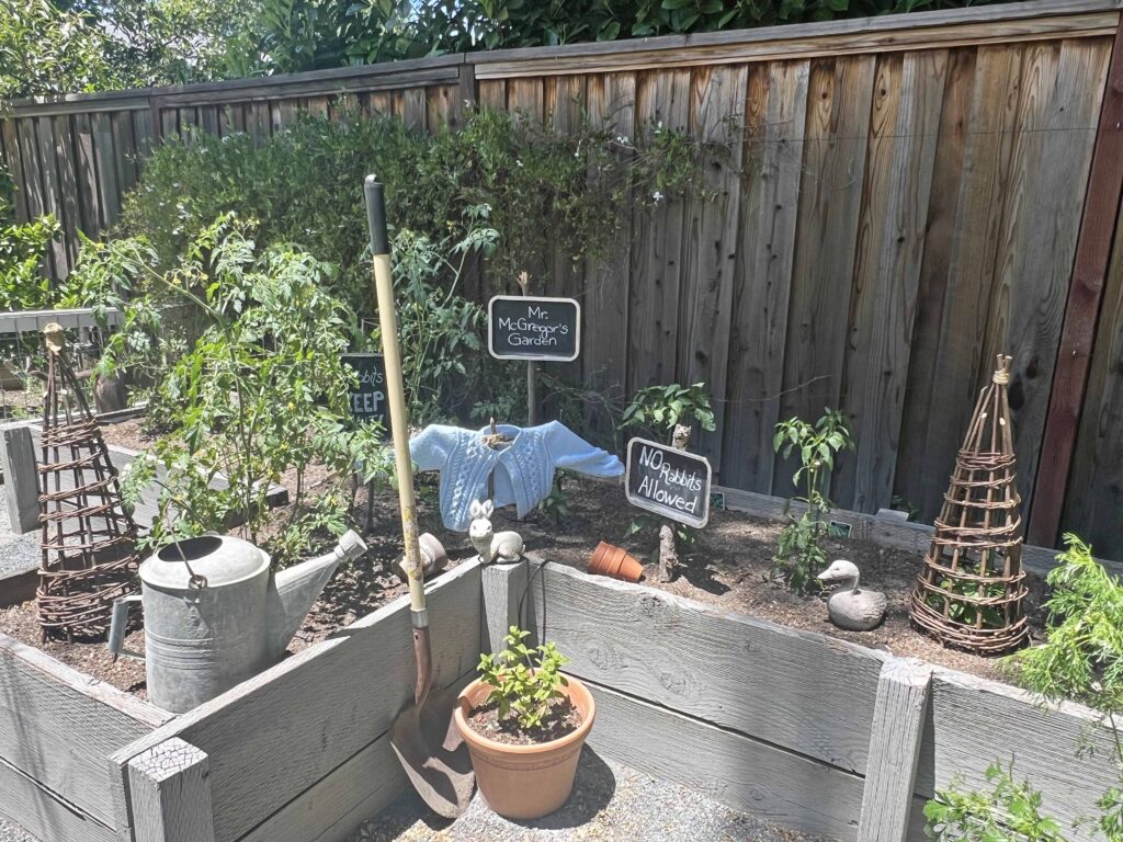 Peter Rabbit garden vignette