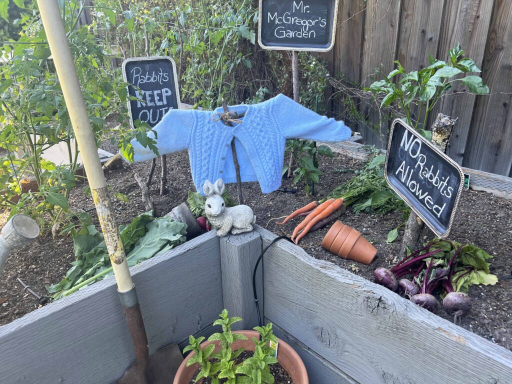 Peter Rabbit garden vignette