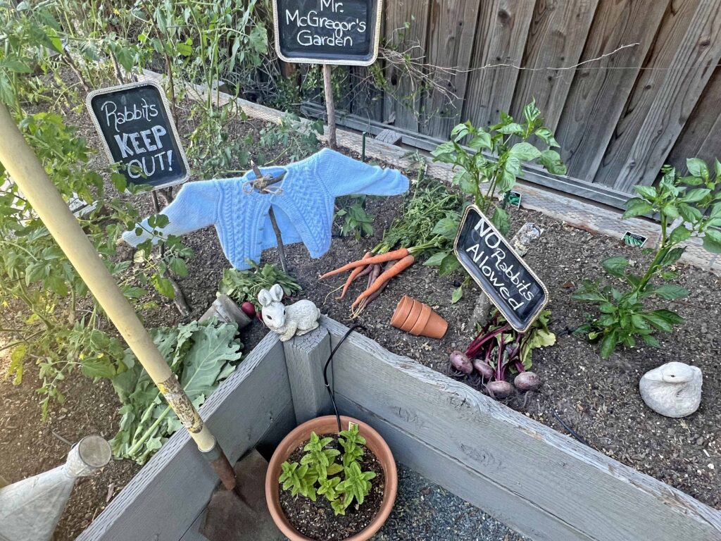 Peter Rabbit garden vignette