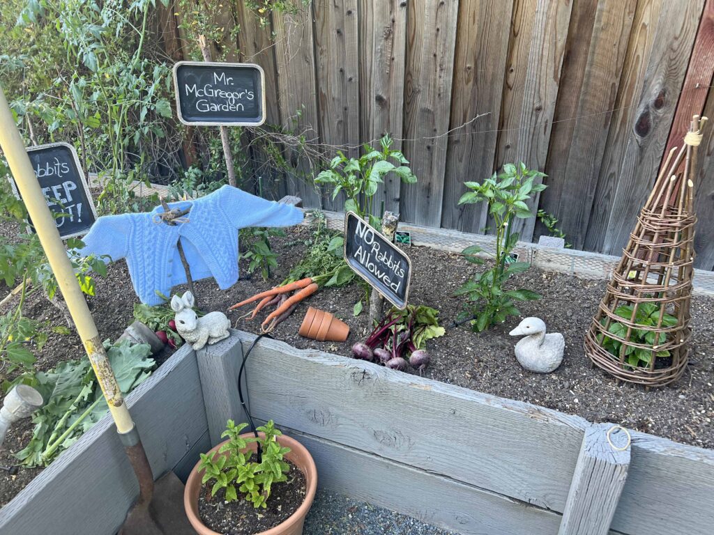 Peter Rabbit garden vignette