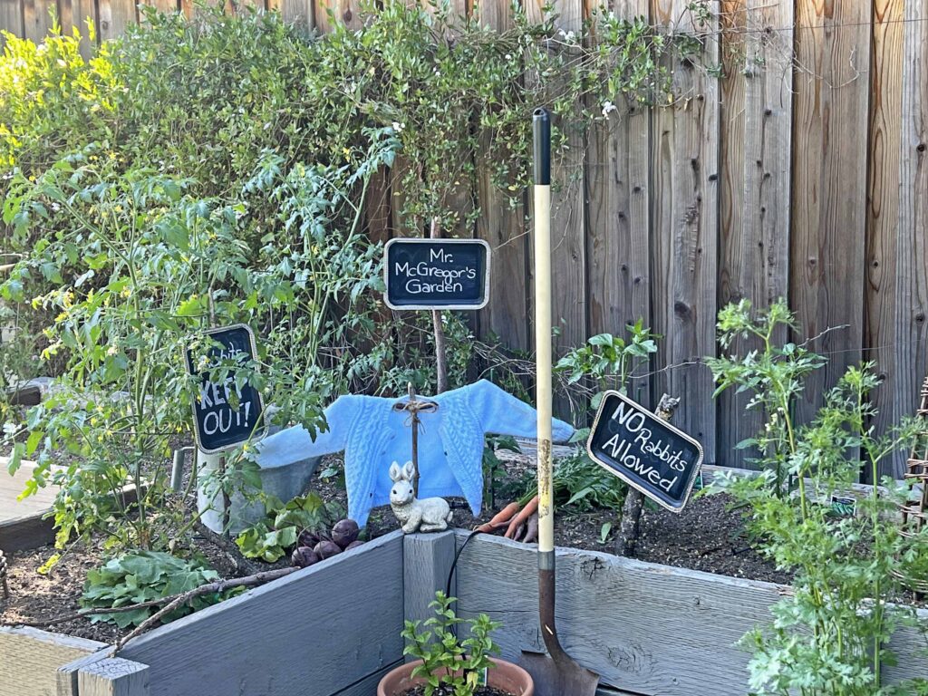 Peter Rabbit garden vignette