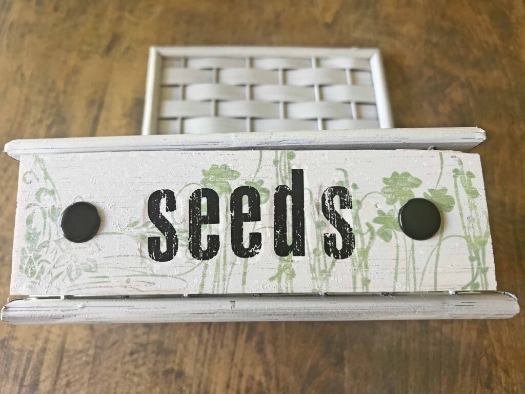 thrifted basket seed box DIY