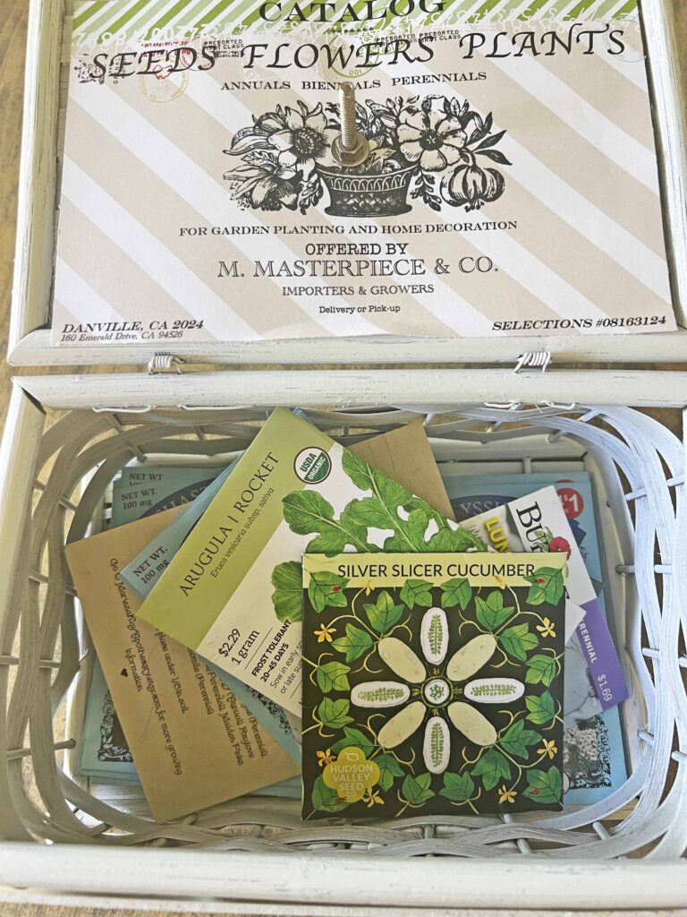 thrifted basket seed box DIY