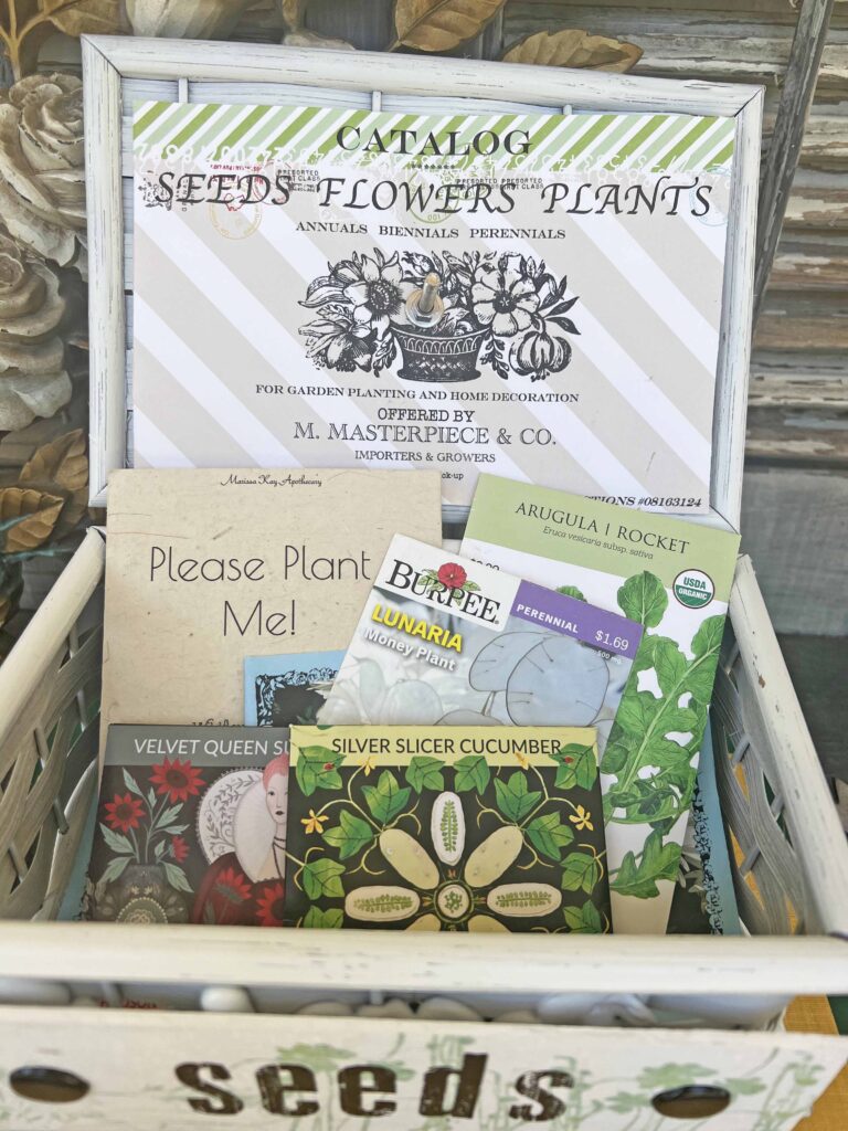 thrifted basket seed box DIY