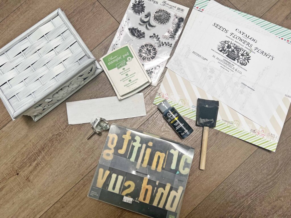 thrifted basket seed box DIY