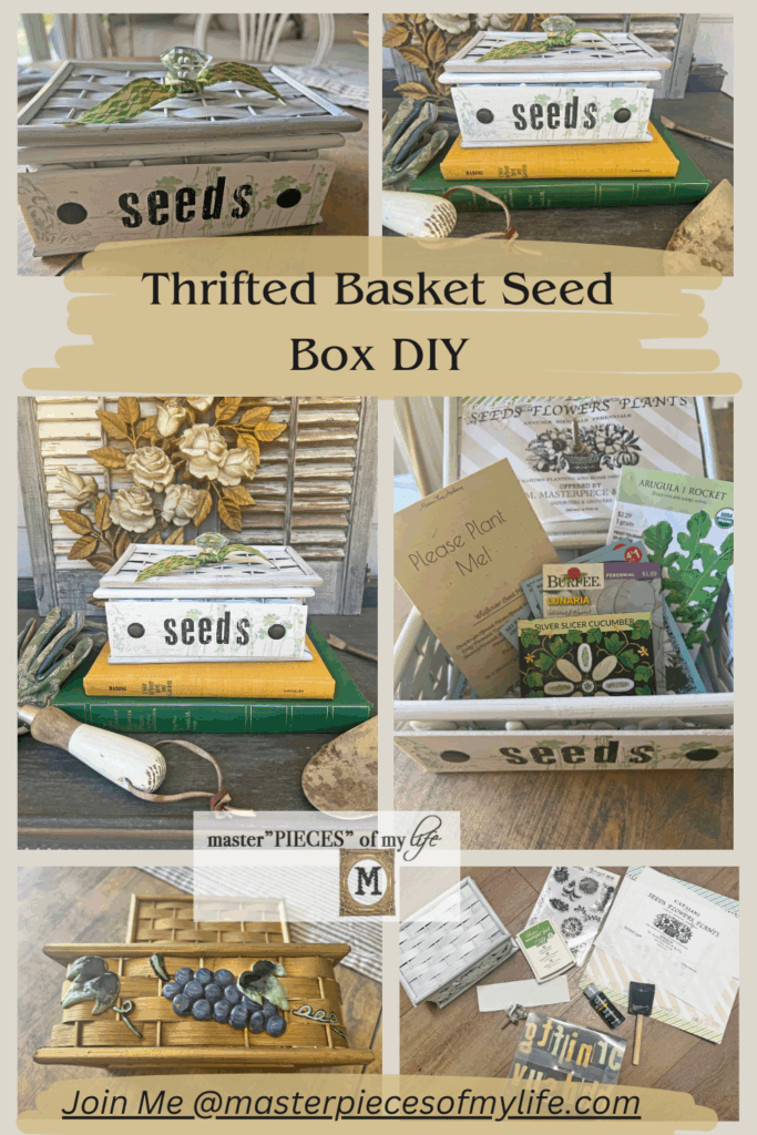 thrifted basket seed box DIY