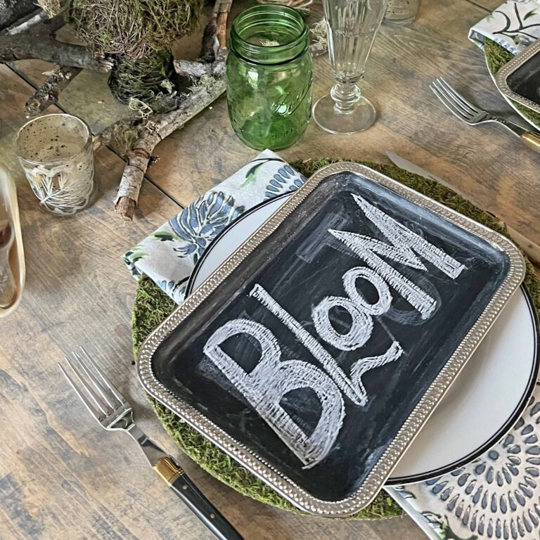 Woodsy Spring Blooming Table Scape