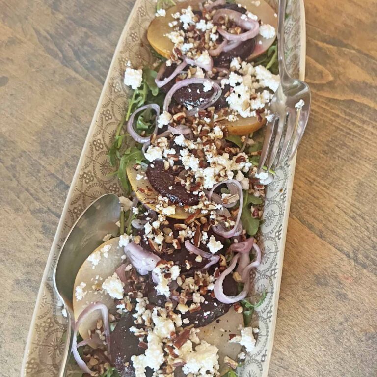 Roasted Beet Salad with Feta Cheese & Asian Pear Recipe