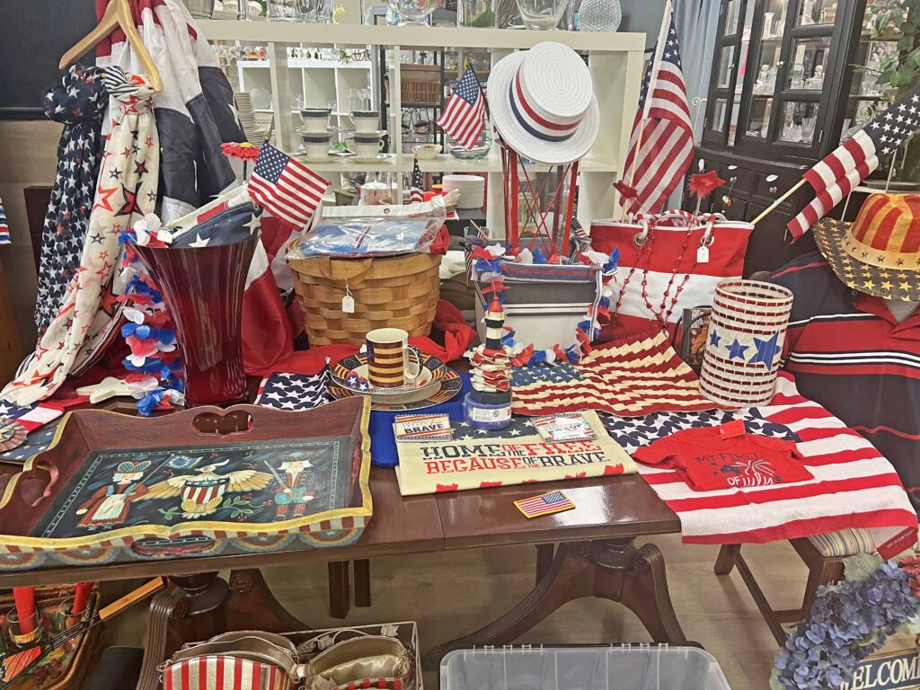 stylish thrifted patriotic decor