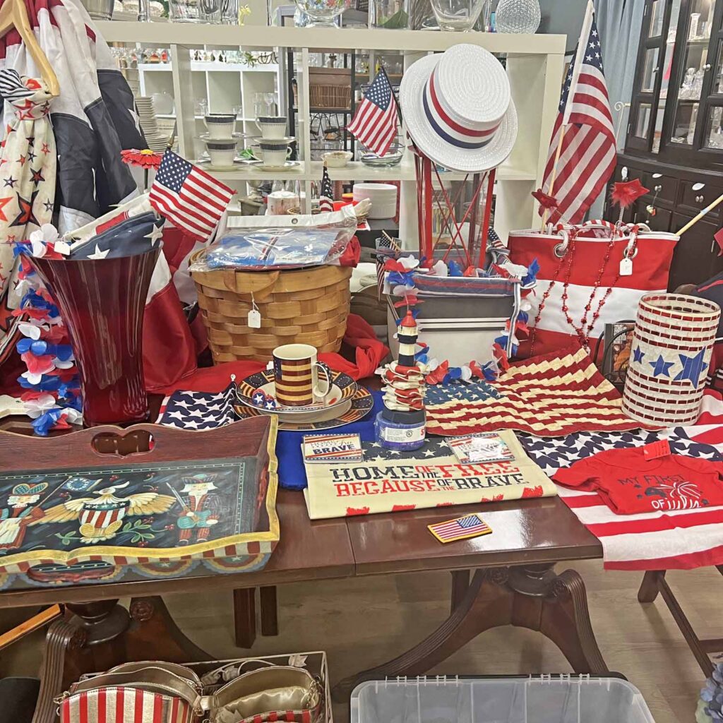 stylish thrifted patriotic decor