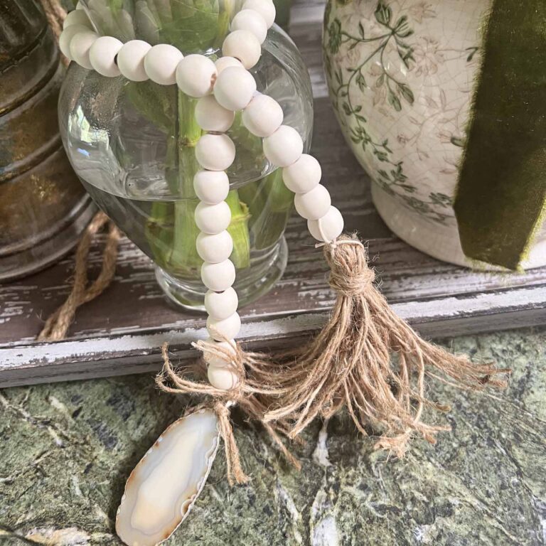 Super Easy Wood Garland with Agate Charm DIY